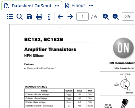 Built-in datasheet viewer